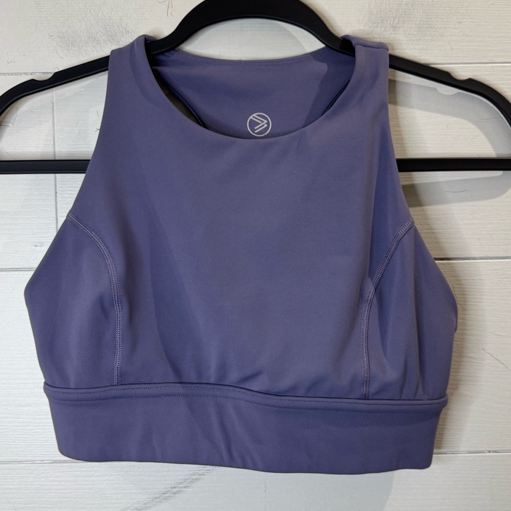 High Neck purple Sports Bra - savvi